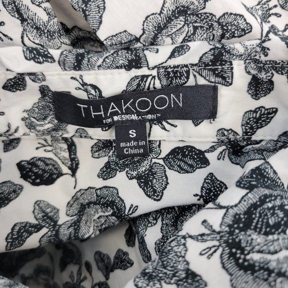 Thakoon For Design Nation Womens Blouse Size Small Button Up Floral Ruched - Picture 2 of 12